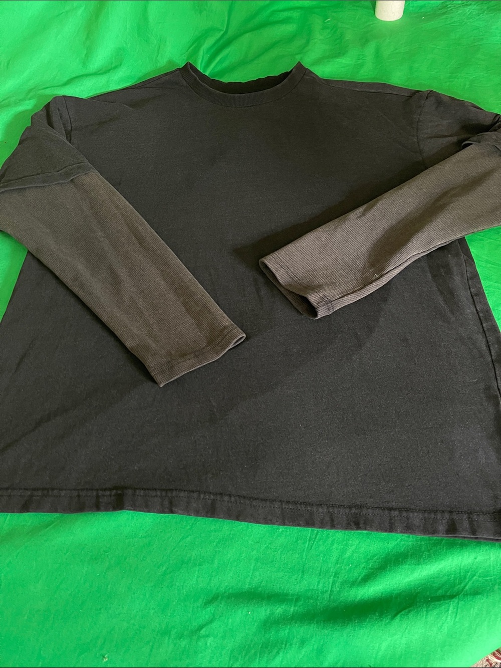 Men's Black Long Sleeve Layered Tee